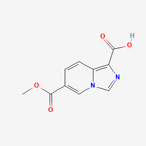 molecular formula C10H8N2O4 B13225649 6-(Methoxycarbonyl)imidazo[1,5-a]pyridine-1-carboxylic acid 