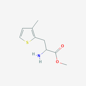 molecular formula C9H13NO2S B13225657 Methyl 2-amino-3-(3-methylthiophen-2-yl)propanoate 