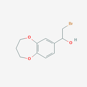 molecular formula C11H13BrO3 B13225690 2-bromo-1-(3,4-dihydro-2H-1,5-benzodioxepin-7-yl)ethan-1-ol 