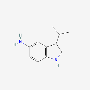 molecular formula C11H16N2 B13225711 3-(Propan-2-yl)-2,3-dihydro-1H-indol-5-amine 