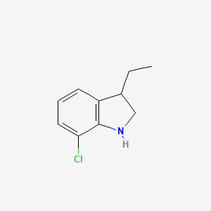 molecular formula C10H12ClN B13225715 7-Chloro-3-ethyl-2,3-dihydro-1H-indole 