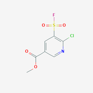 molecular formula C7H5ClFNO4S B13225720 Methyl 6-chloro-5-(fluorosulfonyl)pyridine-3-carboxylate 