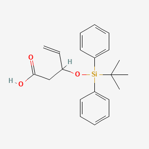 molecular formula C21H26O3Si B13225766 3-[(tert-Butyldiphenylsilyl)oxy]pent-4-enoic acid 