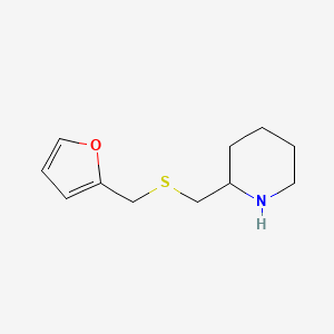 molecular formula C11H17NOS B13225788 2-([(Furan-2-ylmethyl)sulfanyl]methyl)piperidine 