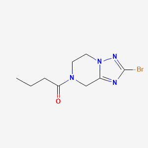 molecular formula C9H13BrN4O B13225794 1-{2-bromo-5H,6H,7H,8H-[1,2,4]triazolo[1,5-a]pyrazin-7-yl}butan-1-one 