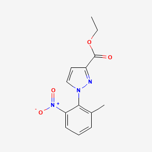 molecular formula C13H13N3O4 B13225805 Ethyl 1-(2-methyl-6-nitrophenyl)-1H-pyrazole-3-carboxylate 