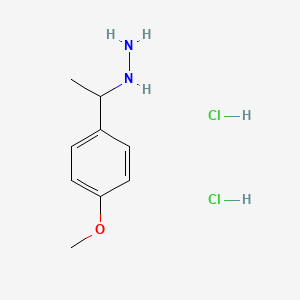 molecular formula C9H16Cl2N2O B13225806 [1-(4-Methoxyphenyl)ethyl]hydrazine dihydrochloride 