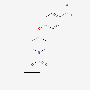 molecular formula C17H23NO4 B1322585 叔丁基 4-(4-甲酰苯氧基)哌啶-1-羧酸酯 CAS No. 207798-38-7