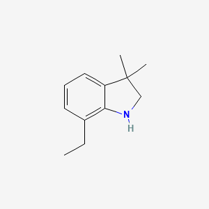 molecular formula C12H17N B13225903 7-ethyl-3,3-dimethyl-2,3-dihydro-1H-indole 