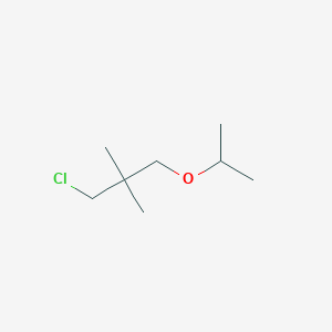 molecular formula C8H17ClO B13225917 1-Chloro-2,2-dimethyl-3-(propan-2-yloxy)propane 