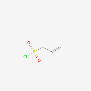 molecular formula C4H7ClO2S B13225951 But-3-ene-2-sulfonyl chloride 