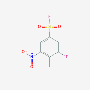 molecular formula C7H5F2NO4S B13225957 3-Fluoro-4-methyl-5-nitrobenzene-1-sulfonyl fluoride 