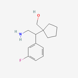 molecular formula C14H20FNO B13226004 {1-[2-Amino-1-(3-fluorophenyl)ethyl]cyclopentyl}methanol 