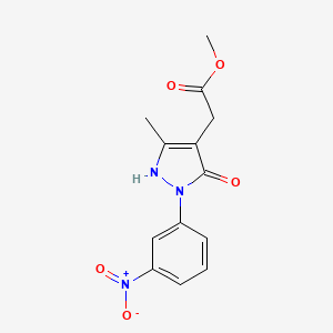 Methyl 2-[5-methyl-2-(3-nitrophenyl)-3-oxo-2,3-dihydro-1H-pyrazol-4-yl]acetate