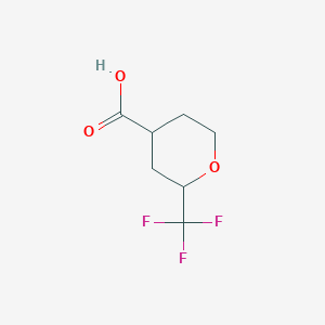 molecular formula C7H9F3O3 B13226027 2-(Trifluoromethyl)oxane-4-carboxylic acid 