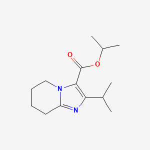 molecular formula C14H22N2O2 B13226029 Propan-2-yl 2-(propan-2-yl)-5H,6H,7H,8H-imidazo[1,2-a]pyridine-3-carboxylate 