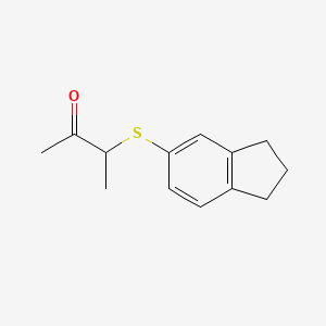 molecular formula C13H16OS B13226040 3-(2,3-dihydro-1H-inden-5-ylsulfanyl)butan-2-one 