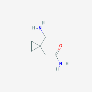 molecular formula C6H12N2O B13226041 2-[1-(Aminomethyl)cyclopropyl]acetamide 