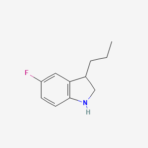 molecular formula C11H14FN B13226047 5-fluoro-3-propyl-2,3-dihydro-1H-indole 