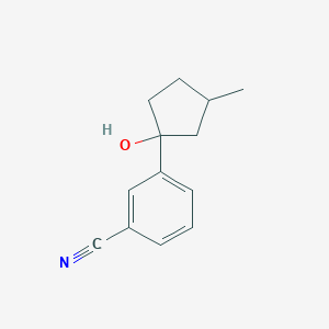 molecular formula C13H15NO B13226179 3-(1-Hydroxy-3-methylcyclopentyl)benzonitrile 