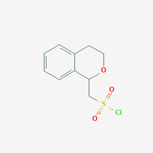 molecular formula C10H11ClO3S B13226207 3,4-Dihydro-1H-2-benzopyran-1-ylmethanesulfonyl chloride 