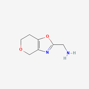 molecular formula C7H10N2O2 B13226210 1-(6,7-Dihydro-4H-pyrano[3,4-D][1,3]oxazol-2-YL)methanamine 