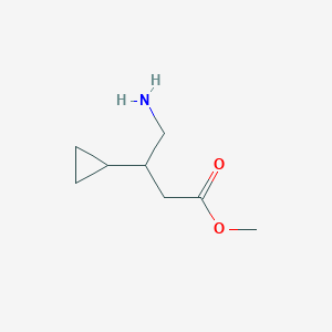 molecular formula C8H15NO2 B13226220 Methyl 4-amino-3-cyclopropylbutanoate 