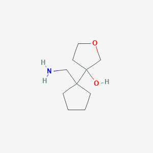 molecular formula C10H19NO2 B13226247 3-[1-(Aminomethyl)cyclopentyl]oxolan-3-ol 