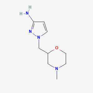 molecular formula C9H16N4O B13226273 1-[(4-methylmorpholin-2-yl)methyl]-1H-pyrazol-3-amine 