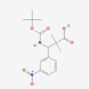 3-{[(Tert-butoxy)carbonyl]amino}-2,2-dimethyl-3-(3-nitrophenyl)propanoic acid