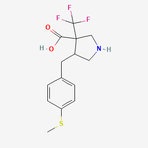 4-{[4-(Methylsulfanyl)phenyl]methyl}-3-(trifluoromethyl)pyrrolidine-3-carboxylic acid