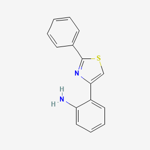 molecular formula C15H12N2S B13226398 [2-(2-Phenyl-1,3-thiazol-4-yl)phenyl]amine 