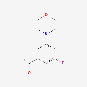 molecular formula C11H12FNO2 B13226423 3-Fluoro-5-(morpholin-4-yl)benzaldehyde 