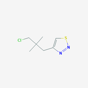 molecular formula C7H11ClN2S B13226436 4-(3-Chloro-2,2-dimethylpropyl)-1,2,3-thiadiazole 