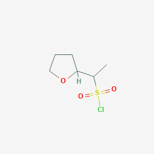 molecular formula C6H11ClO3S B13226441 1-(Oxolan-2-yl)ethane-1-sulfonyl chloride 