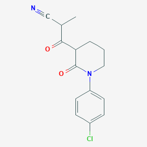 molecular formula C15H15ClN2O2 B13226449 3-[1-(4-Chlorophenyl)-2-oxopiperidin-3-yl]-2-methyl-3-oxopropanenitrile 