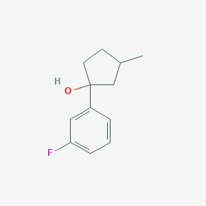 molecular formula C12H15FO B13226470 1-(3-Fluorophenyl)-3-methylcyclopentan-1-ol 