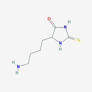 molecular formula C7H13N3OS B13226533 5-(4-Aminobutyl)-2-sulfanylideneimidazolidin-4-one 