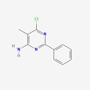 molecular formula C11H10ClN3 B13226575 6-Chloro-5-methyl-2-phenylpyrimidin-4-amine 