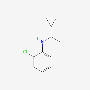 molecular formula C11H14ClN B13226620 2-chloro-N-(1-cyclopropylethyl)aniline 