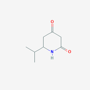 molecular formula C8H13NO2 B13226626 6-(Propan-2-yl)piperidine-2,4-dione 