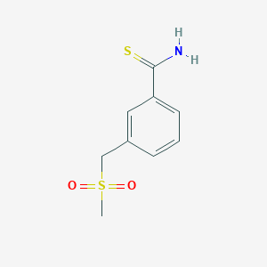 molecular formula C9H11NO2S2 B13226669 3-(Methanesulfonylmethyl)benzene-1-carbothioamide 