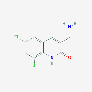 molecular formula C10H8Cl2N2O B13226745 3-(Aminomethyl)-6,8-dichloro-1,2-dihydroquinolin-2-one 