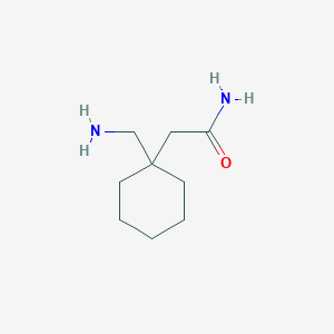 molecular formula C9H18N2O B13226761 2-[1-(Aminomethyl)cyclohexyl]acetamide 