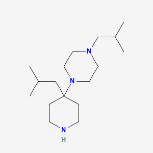 molecular formula C17H35N3 B13226770 1-(2-Methylpropyl)-4-[4-(2-methylpropyl)piperidin-4-yl]piperazine 