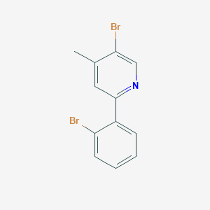 molecular formula C12H9Br2N B13226783 5-Bromo-2-(2-bromophenyl)-4-methylpyridine 