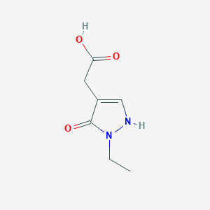 molecular formula C7H10N2O3 B13226797 2-(2-Ethyl-3-oxo-2,3-dihydro-1H-pyrazol-4-yl)acetic acid 