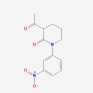 molecular formula C13H14N2O4 B13226836 3-Acetyl-1-(3-nitrophenyl)piperidin-2-one 