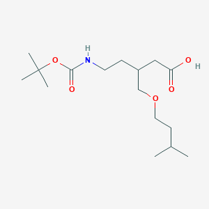 5-{[(Tert-butoxy)carbonyl]amino}-3-[(3-methylbutoxy)methyl]pentanoic acid