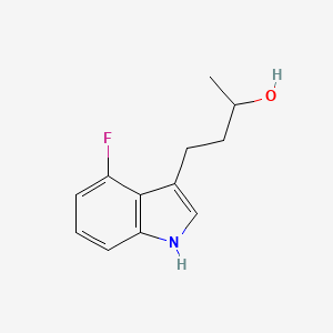 molecular formula C12H14FNO B13226927 4-(4-Fluoro-1H-indol-3-yl)butan-2-ol 